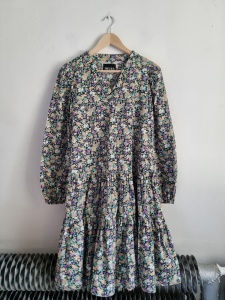 Pieces sukienka wiosenna S pcmyrna is dress bawełniana w kwiatki