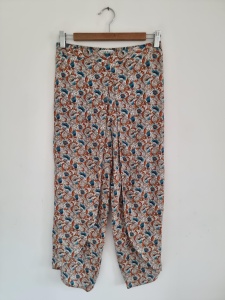 Rodebjer wiskozowe wzorzyste spodnie haremki XS 34 nala flower