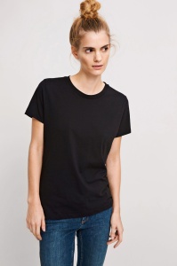 Samsoe Samsoe czarny t-shirt z krótkim rękawem S 36 solly tee solid 